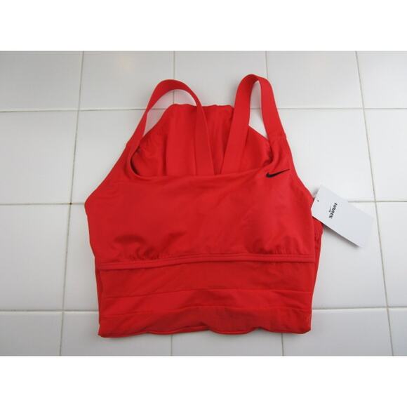 Nike Swim One Piece Mesh V-Back Solid Red Women's Medium NESS9365-638 - Picture 1 of 6